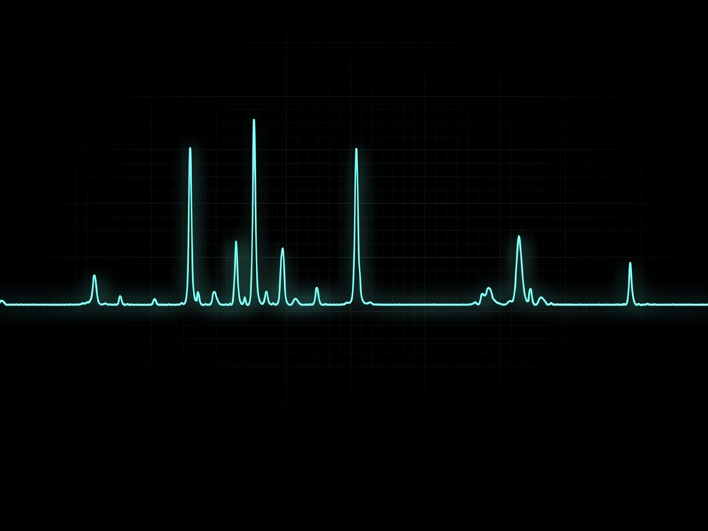 Gas chromatogram with resolved peaks