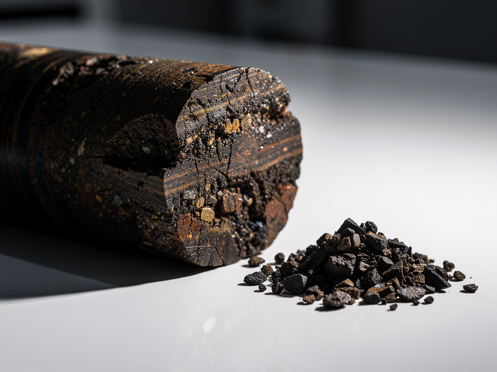 Petroleum source rock core sample